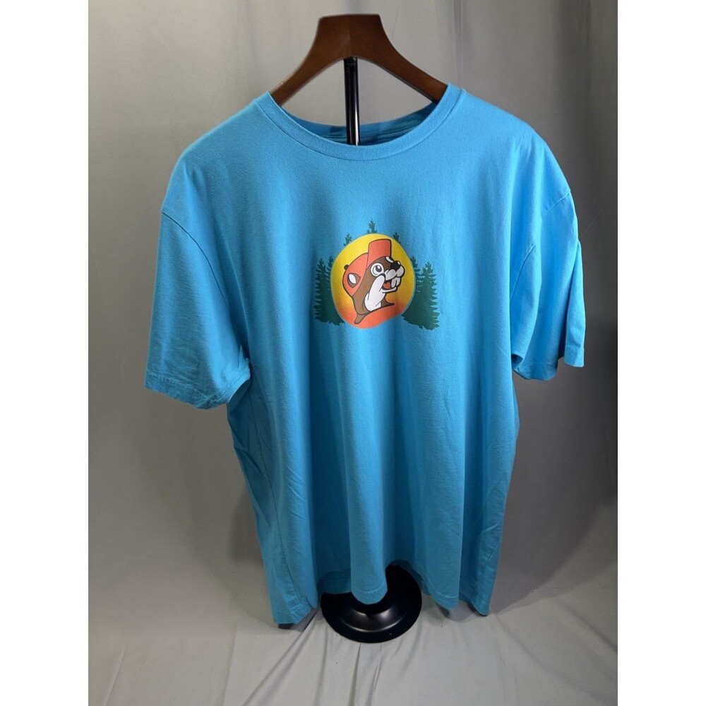 BUC-EE'S Sz XL All Good In The Woods Camper Teal Tee Shirt Beaver Crossing